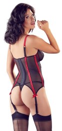 Cottelli Lingerie Koszulka siateczkowa z paskami do pończoch 85B/L czarna