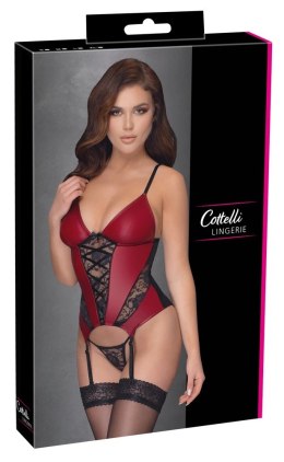 Cottelli Lingerie XL - Koszulka matowa z koronką i paskami + stringi