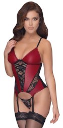 Cottelli Lingerie XL - Koszulka matowa z koronką i paskami + stringi