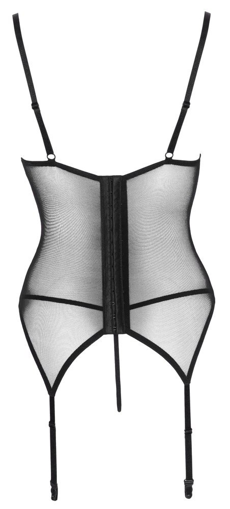 Cottelli Lingerie XL - Koszulka matowa z koronką i paskami + stringi Cottelli Lingerie XL - Koszulka matowa z koronką i paskami + stringi