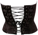 Cottelli PARTY Gorset brokatowy czarny modelujący 2XL