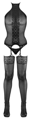 Mandy Mystery Lingerie koszulka do pończoch S-L siatkowa z koronką