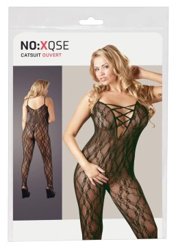 NO:XQSE Koronkowy kombinezon z paseczkami, czarny 2XL/3XL