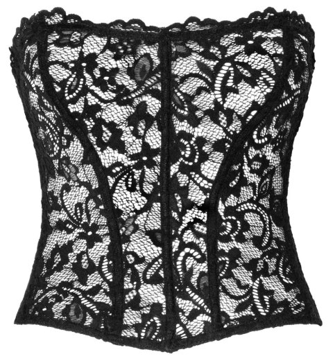 Noir Gorset bez ramiączek z koronki czarny XL modelujący z zamkiem Noir Gorset bez ramiączek z koronki czarny XL modelujący z zamkiem
