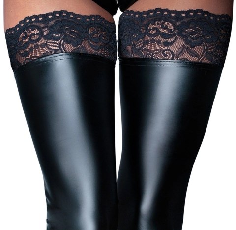 Noir Handmade Pończochy Matowe z Koronką Silikon Czarne M Noir Handmade Pończochy Matowe z Koronką Silikon Czarne M