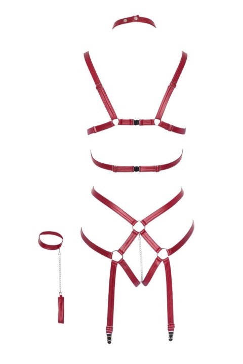 Bad Kitty Body Czerwone Paseczki Uprząż Otwarte S/M Regulowane Bad Kitty Body Czerwone Paseczki Uprząż Otwarte S/M Regulowane