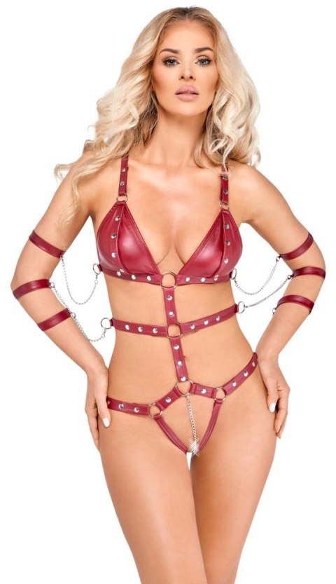 Bad Kitty Body Jednoczęściowe Paseczki Czerwone M Regulowane Bad Kitty Body Jednoczęściowe Paseczki Czerwone M Regulowane