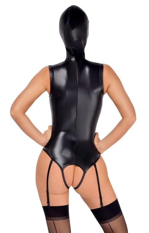 Bad Kitty Body XL z maską, imitacja skory, otwarte elementy, czarne Bad Kitty Body XL z maską, imitacja skory, otwarte elementy, czarne