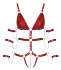 Bad Kitty Body Paseczki Bez Krocza Ciemnoczerwone XL Regulowane