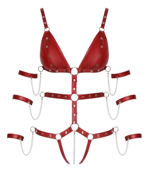 Bad Kitty Body Paseczki Bez Krocza Ciemnoczerwone XL Regulowane Bad Kitty Body Paseczki Bez Krocza Ciemnoczerwone XL Regulowane