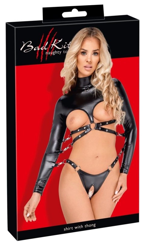 Bad Kitty Body Skorzane 2XL Bez Biustu i Kroku, Regulowane Paski Bad Kitty Body Skorzane 2XL Bez Biustu i Kroku, Regulowane Paski
