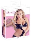 Bad Kitty Flogger z szklanym uchwytem i końcowką anatomiczną, czarny 64 cm