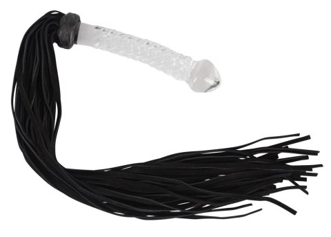 Bad Kitty Flogger z szklanym uchwytem i końcowką anatomiczną, czarny 64 cm Bad Kitty Flogger z szklanym uchwytem i końcowką anatomiczną, czarny 64 cm