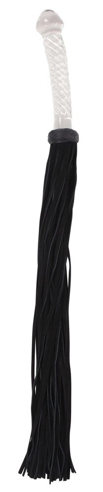 Bad Kitty Flogger z szklanym uchwytem i końcowką anatomiczną, czarny 64 cm Bad Kitty Flogger z szklanym uchwytem i końcowką anatomiczną, czarny 64 cm