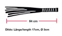 Bad Kitty Flogger z szklanym uchwytem i końcowką anatomiczną, czarny 64 cm