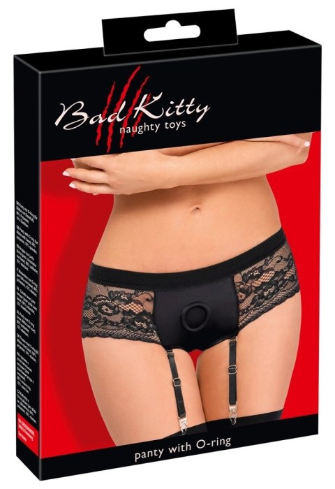 Bad Kitty Majtki Strap-On L z Koronką i Regulacją, Czarne Bad Kitty Majtki Strap-On L z Koronką i Regulacją, Czarne