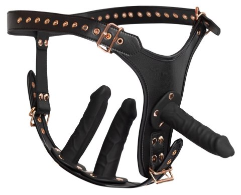 Bad Kitty Strap-On 3D model z trzema anatomicznymi elementami czarny 2XL Bad Kitty Strap-On 3D model z trzema anatomicznymi elementami czarny 2XL