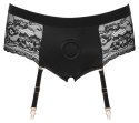 Bad Kitty Strap-On XS z Koronką i Paskami do Pończoch Czarny