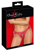 Bad Kitty Uprząż Czerwona S-L Regulowana Skorzany Design