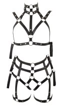 Bad Kitty Zestaw uprzęży paseczkowych czarny L/XL regulowany