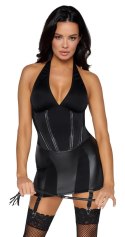 Cottelli COSTUMES Dominatrix sukienka z regulacją i pejcz M
