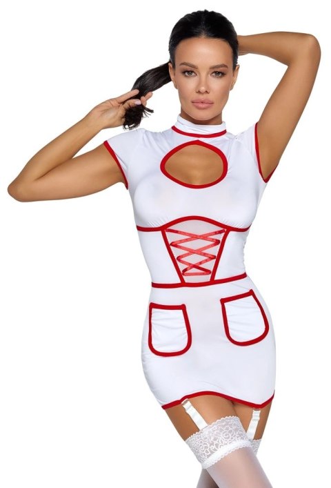 Cottelli Costumes Stroj Pielęgniarki L z Regulowanymi Szelkami Biały Cottelli Costumes Stroj Pielęgniarki L z Regulowanymi Szelkami Biały