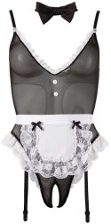 Cottelli Costumes komplet pokojowki L z koronką i fartuszkiem