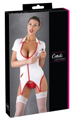 Cottelli Costumes stroj pielęgniarki M biało-czerwony, głęboki dekolt