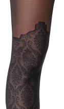 Cottelli LEGWEAR Rajstopy czarne z koronką i otwartym systemem, 4