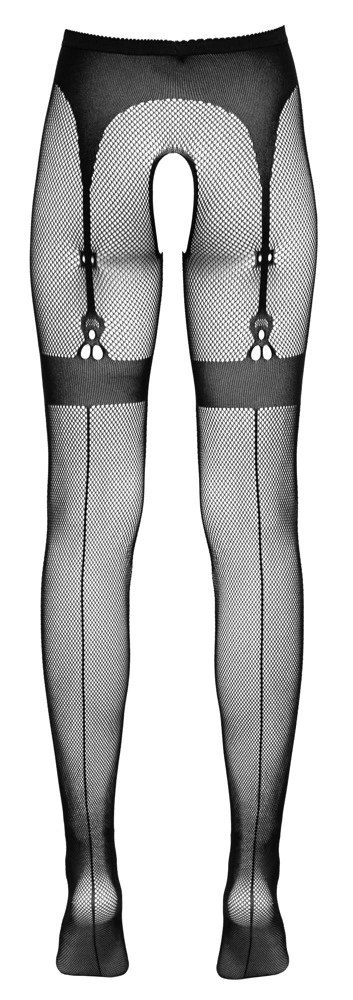 Cottelli LEGWEAR Rajstopy siateczkowe z wzorem pończoch S-L czarne Cottelli LEGWEAR Rajstopy siateczkowe z wzorem pończoch S-L czarne