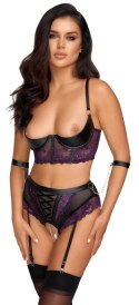 Cottelli Bondage Komplet bielizny halter fioletowa koronka 80B/M