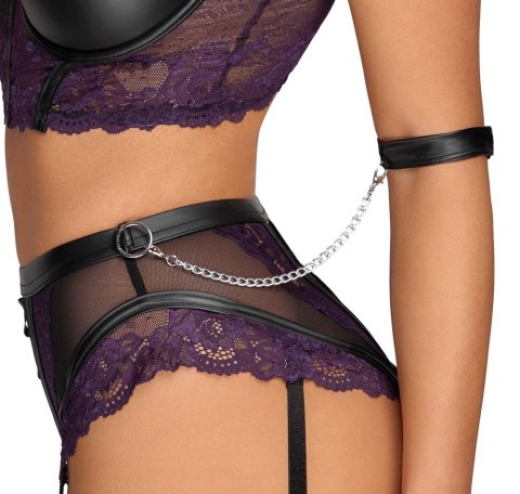 Cottelli Bondage Komplet bielizny halter fioletowa koronka 80B/M Cottelli Bondage Komplet bielizny halter fioletowa koronka 80B/M