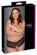 Cottelli CURVES figi koronkowe z perełkami i wstążką czarne 3XL