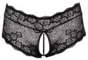 Cottelli CURVES figi koronkowe z perełkami i wstążką czarne 3XL