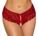 Cottelli Collection Figi Koronkowe Otwarte Czerwone XL