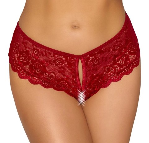 Cottelli Collection Figi Koronkowe Otwarte Czerwone XL Cottelli Collection Figi Koronkowe Otwarte Czerwone XL