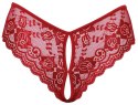 Cottelli Collection Figi Koronkowe Otwarte Czerwone XL