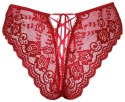 Cottelli Collection Figi Koronkowe Otwarte Czerwone XL