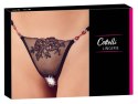 Cottelli Collection Stringi Mesh z Haftem, rozmiar M/L, czarne