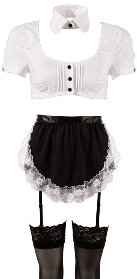 Cottelli Costumes Stroj Pokojowki XL - Zestaw z Fartuszkiem i Pończochami Cottelli Costumes Stroj Pokojowki XL - Zestaw z Fartuszkiem i Pończochami