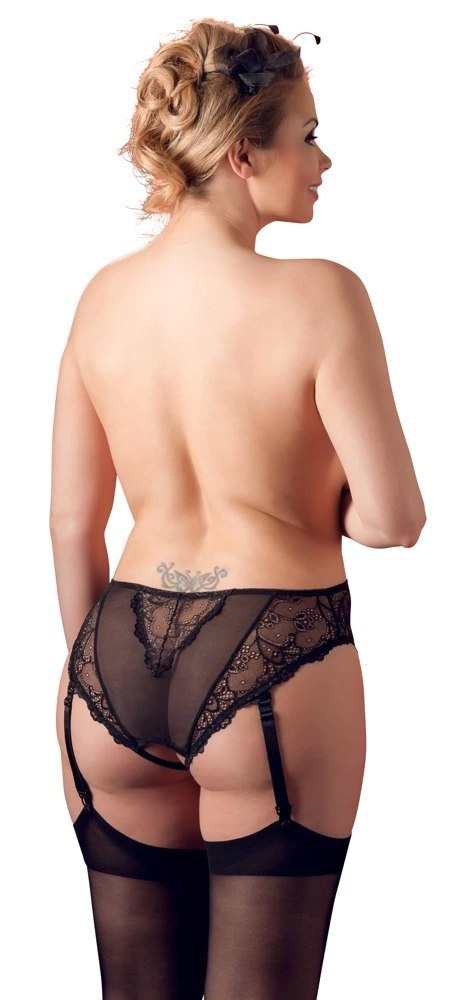 Cottelli Curves Majtki z Pasami do Pończoch 3XL Koronka Czarny Cottelli Curves Majtki z Pasami do Pończoch 3XL Koronka Czarny
