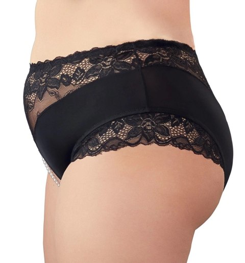 Cottelli Curves figi wysokie z koronką i perłami, otwarty krok, 3XL Cottelli Curves figi wysokie z koronką i perłami, otwarty krok, 3XL
