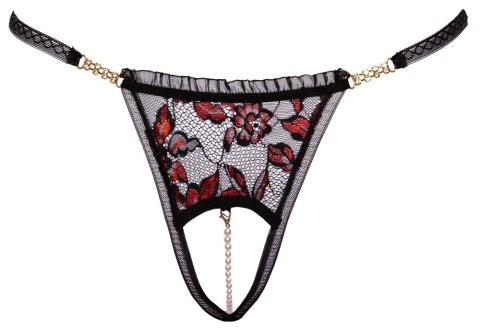Cottelli LINGERIE Stringi koronkowe z perełkami wyjmowanymi S/M Cottelli LINGERIE Stringi koronkowe z perełkami wyjmowanymi S/M