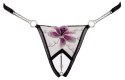 Cottelli LINGERIE Stringi open crotch haftowane M/L siateczka czarna
