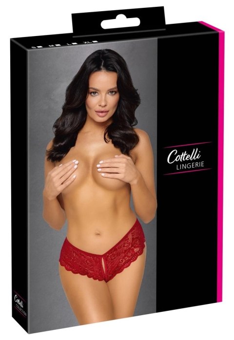 Cottelli Lingerie Figi Koronkowe Czerwone L z Otwartą Konstrukcją Cottelli Lingerie Figi Koronkowe Czerwone L z Otwartą Konstrukcją
