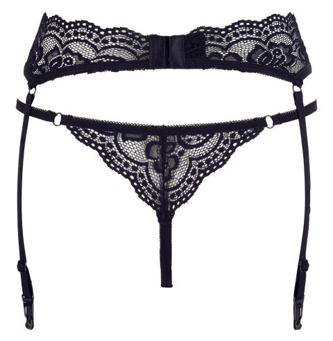 Cottelli Lingerie XL - Koronkowy Pas do Pończoch z Stringami, Czarny Cottelli Lingerie XL - Koronkowy Pas do Pończoch z Stringami, Czarny
