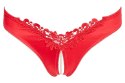 Cottelli Lingerie Satynowe Majteczki z Perełkami Czerwone M