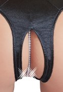 Cottelli Lingerie Satynowe majteczki z perełkami, czarne, rozmiar L