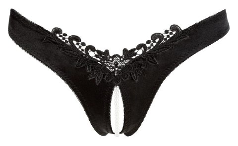 Cottelli Lingerie Satynowe majteczki z perełkami, czarne, rozmiar L Cottelli Lingerie Satynowe majteczki z perełkami, czarne, rozmiar L