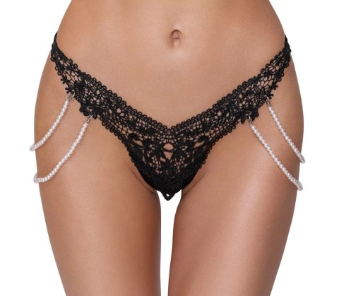 Cottelli Lingerie Stringi S/M z Koronką i Odpinanymi Perłowymi Łańcuszkami Cottelli Lingerie Stringi S/M z Koronką i Odpinanymi Perłowymi Łańcuszkami